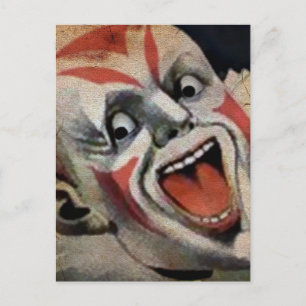 Creepy Clown Face Briefkaart