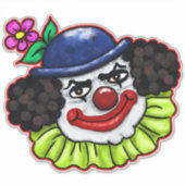 Creepy Clown Face | Halloween Fun door Cherie Sticker (Voorkant)
