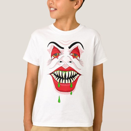 Creepy Clown Face Halloween T-shirt (Voorkant)