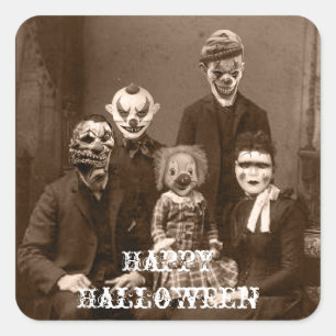 Creepy Clown Familie Halloween Sticker