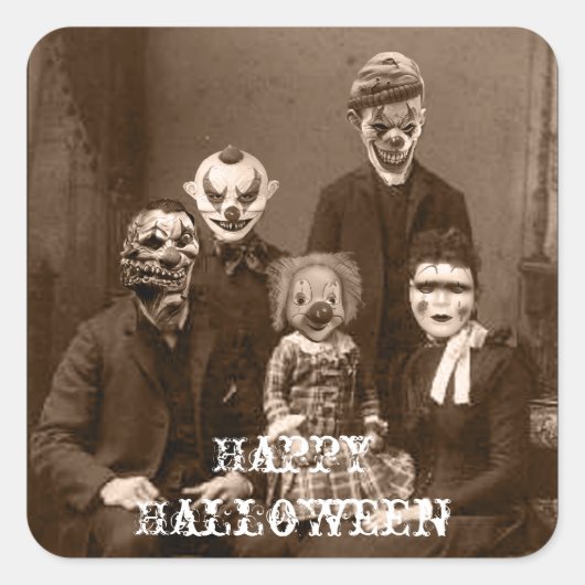 Creepy Clown Familie Halloween Sticker (Voorkant)
