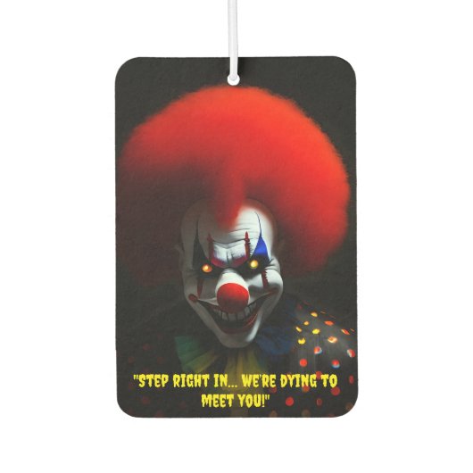 Creepy Clown Fobie Enge Gag Custom Luchtverfrisser (Voorkant)