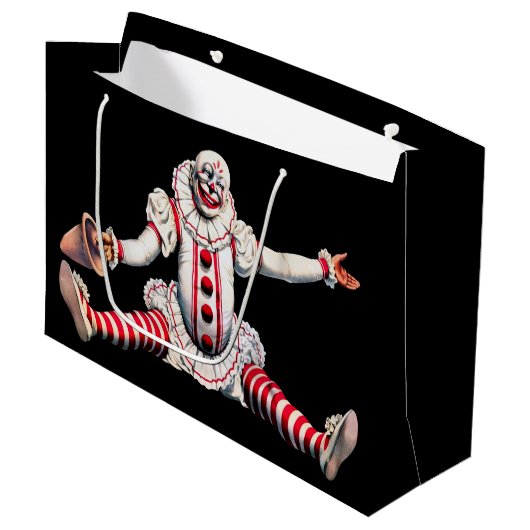 Creepy Clown Gift Bag Groot Cadeauzakje (Voorkant Gekanteld)