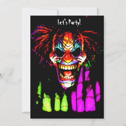 Creepy Clown Halloween Invitations Kaart (Voorkant)