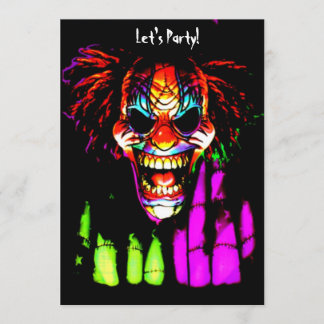 Creepy Clown Halloween Invitations Kaart
