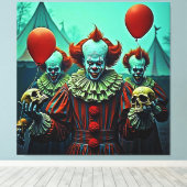 Creepy Clown Horror Scene Ontwerp Canvas Afdruk (Insitu (Houten vloer))