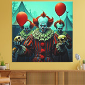 Creepy Clown Horror Scene Ontwerp Canvas Afdruk (Insitu (Woonkamer))