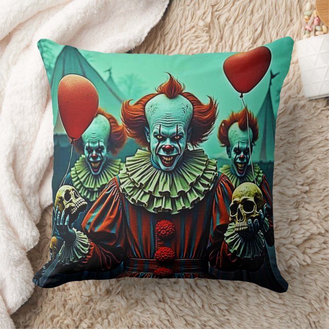 Creepy Clown Horror Scene Ontwerp Kussen (Deken)