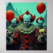 Creepy Clown Horror Scene Ontwerp Poster (Voorkant)