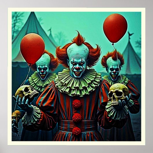 Creepy Clown Horror Scene Ontwerp Poster (Voorkant)