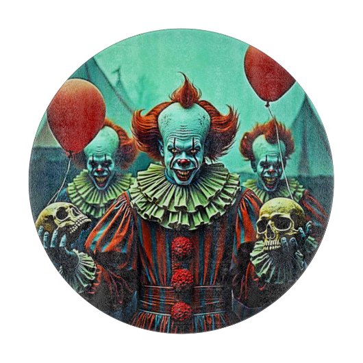 Creepy Clown Horror Scene Ontwerp Snijplank (Voorkant)