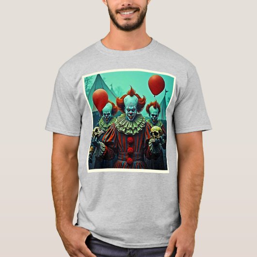 Creepy Clown Horror Scene Ontwerp T-shirt (Voorkant)