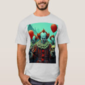Creepy Clown Horror Scene Ontwerp T-shirt (Voorkant)