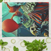Creepy Clown Horror Scene Ontwerp Theedoek (Gevouwen)