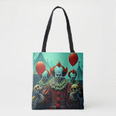 Creepy Clown Horror Scene Ontwerp Tote Bag (Voorkant)