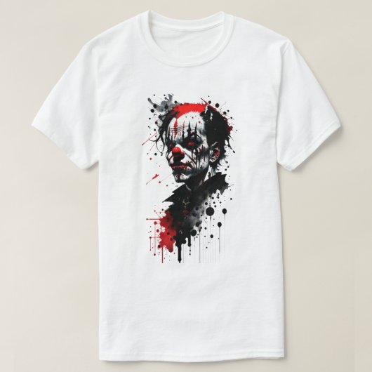 Creepy Clown Ink Splatter T-shirt (Design voorkant)
