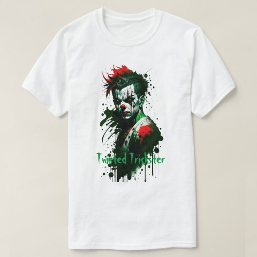 Creepy Clown Ink Splatter T-shirt (Design voorkant)