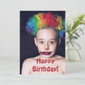 Creepy Clown Kind Happy Birthday-kaart Bedankkaart (Staand voorkant)