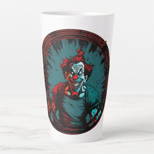 Creepy Clown Milk Cup Latte Mok (Voorkant)