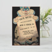  Creepy Clown  Party Invitation Kaart (Staand voorkant)