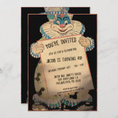  Creepy Clown  Party Invitation Kaart (Voorkant / Achterkant)