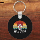 Creepy Clown Retro Scary Evil Horror Hallo Sleutelhanger (Voorkant)