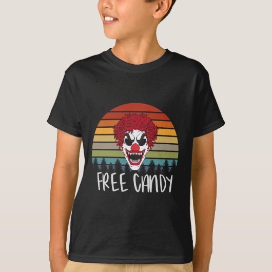 Creepy Clown  Retro Scary Evil Horror Hallo T-shirt (Voorkant)