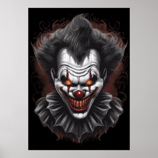 Creepy Clown Scary Poster Muurdecoratie (Voorkant)