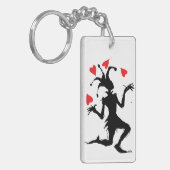 Creepy Clown Spelen met harten Sleutelhanger (Voorkant Links)