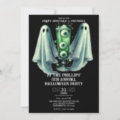 Creepy Cocktails & Kostuums Ghost Halloween Party Kaart (Voorkant)