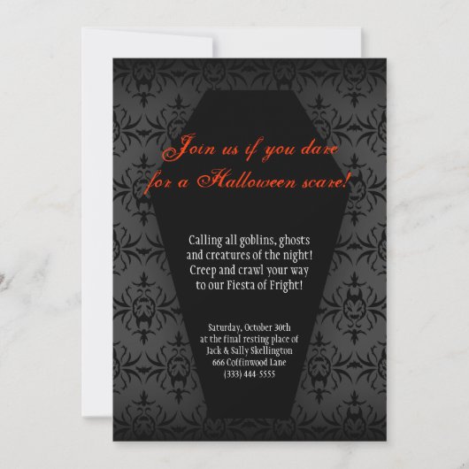 Creepy Coffin Invitation Kaart (Voorkant)