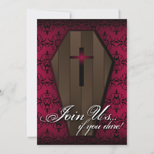 Creepy Coffin Invitation Kaart (Achterkant)