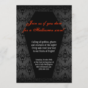 Creepy Coffin Invitation Kaart