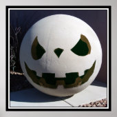Creepy Concrete Carved Pumpkin Poster (Voorkant)