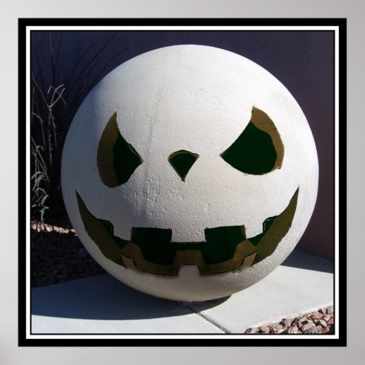 Creepy Concrete Carved Pumpkin Poster (Voorkant)