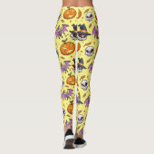 Creepy Cool Cartoon Halloween (geel) Leggings (Achterkant)