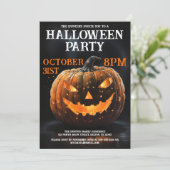Creepy Cool Jack-o'-Lantern Halloween Party Kaart (Staand voorkant)