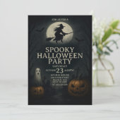 Creepy Cool Spooky Halloween Party Uitnodiging (Staand voorkant)
