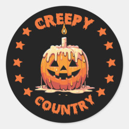 Creepy Country Candle Pumpkin Sticker