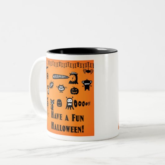 Creepy Crawlies Halloween Tweekleurige Koffiemok (Voorkant links)