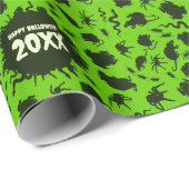 Creepy Crawlies Happy Halloween Add The Year Dark Cadeaupapier (Rol Hoek)