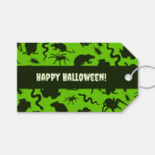 Creepy Crawlies Happy Halloween! Black Pattern Cadeaulabel (Voorkant (Horizontaal))