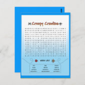 Creepy Crawlies Word Search Briefkaart (Voorkant / Achterkant)