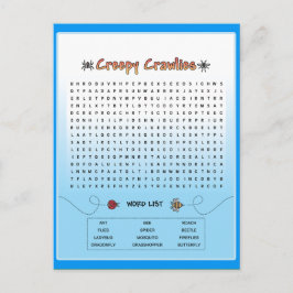 Creepy Crawlies Word Search Briefkaart