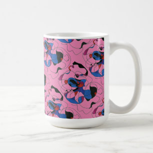 "Creepy Crawlly on Pink Tiled" Abstract Design Mok
