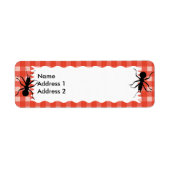 Creepy Crawly Ant Plaid Tafelkleed Etiket (Voorkant)