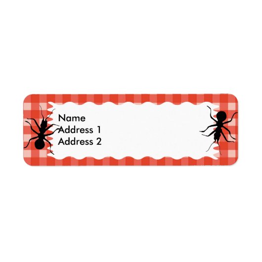 Creepy Crawly Ant Plaid Tafelkleed Etiket (Voorkant)