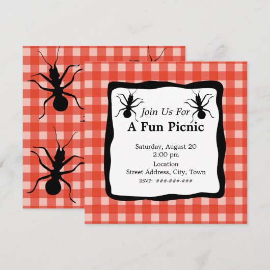 Creepy Crawly Ant Plaid tafelkleed picknick partij Kaart (Voorkant / Achterkant)