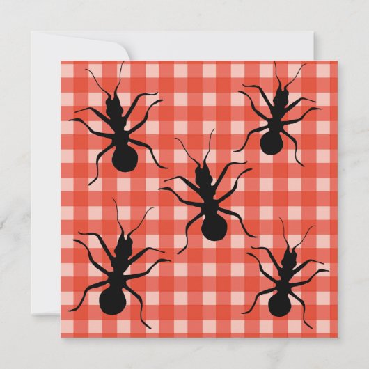 Creepy Crawly Ant Plaid tafelkleed picknick partij Kaart (Achterkant)