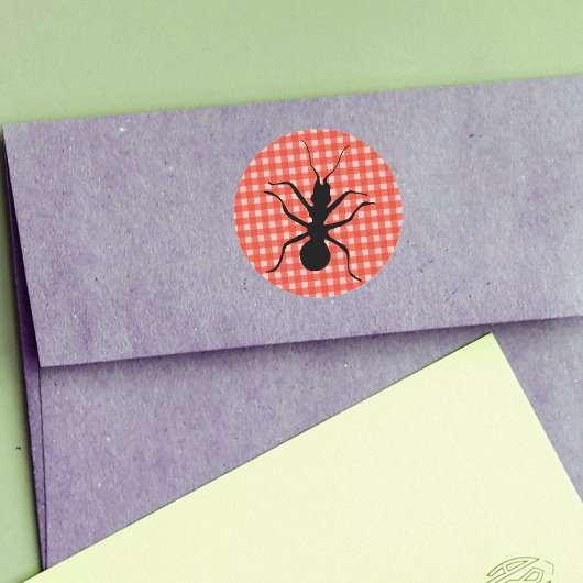 Creepy Crawly Ant Plaid Tafelkleed Ronde Sticker